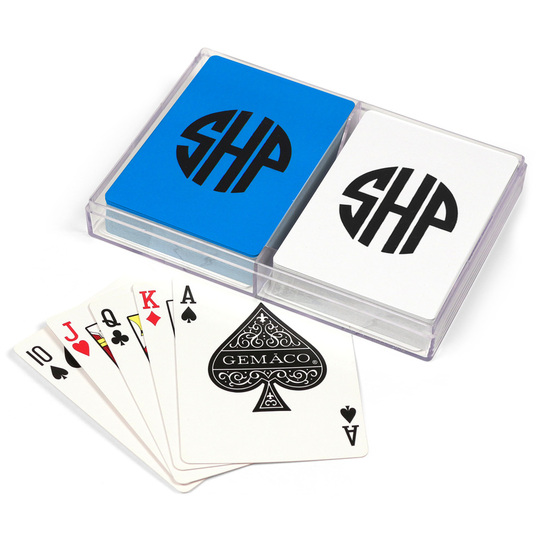 Rounded Monogram Double Deck Playing Cards